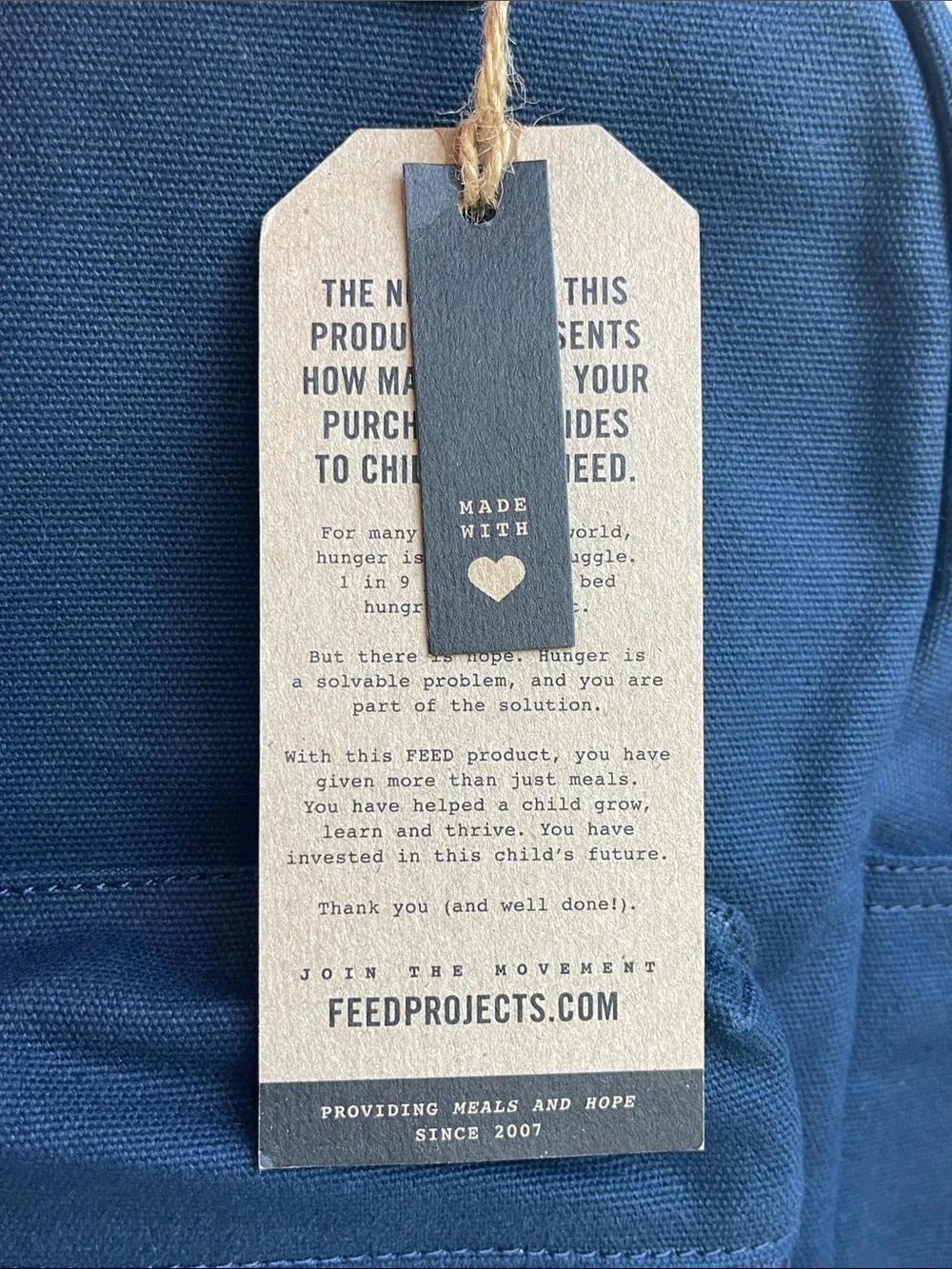 FEED Navy Backpack New With Tag 🏷️